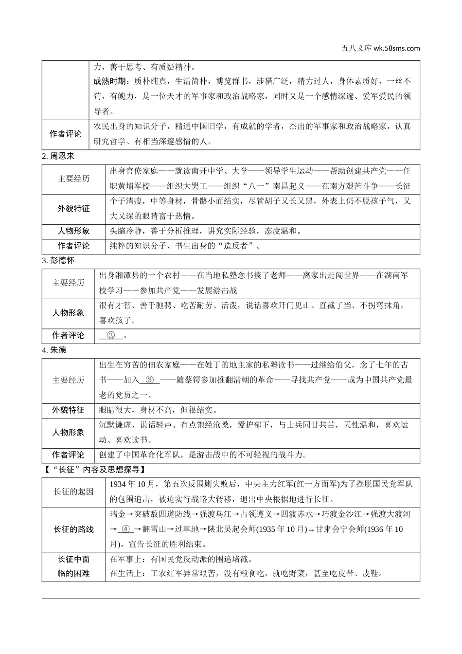 初中_中考_烟台语文精讲本_1.第一部分  积累与运用_9.专题九  名著阅读_烟台常考18部名著梳理_十三、《红星照耀中国》纪实作品的阅读.doc_第2页