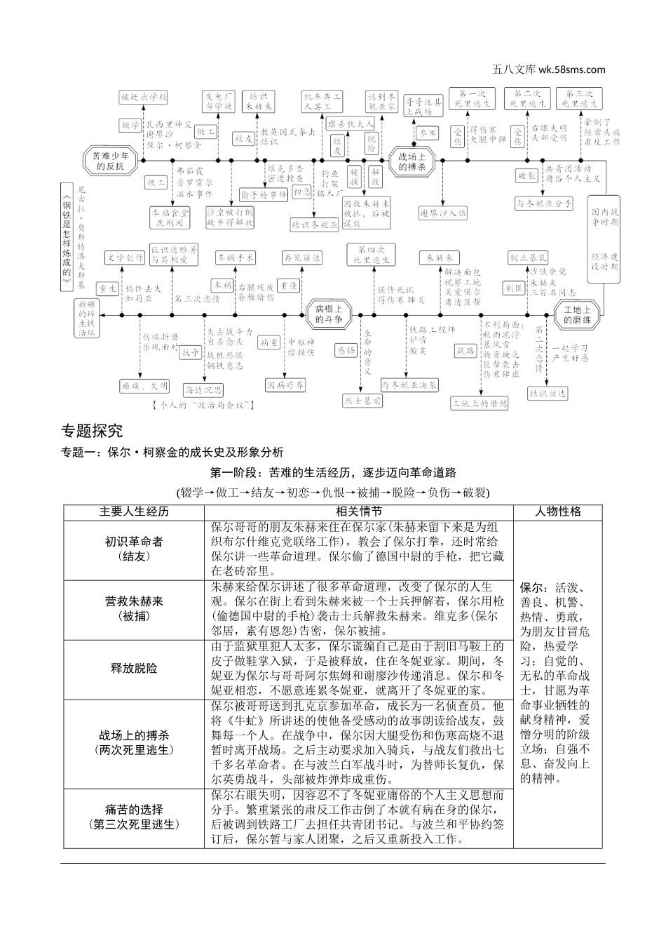 初中_中考_云南语文精讲本_2.第二部分  综合性学习_2.专题二  名著阅读_19 部重要名著梳理_一、教材“名著导读”推荐篇目(12部)_第8部  《钢铁是怎样炼成的》_《钢铁是怎样炼成的》.doc_第2页