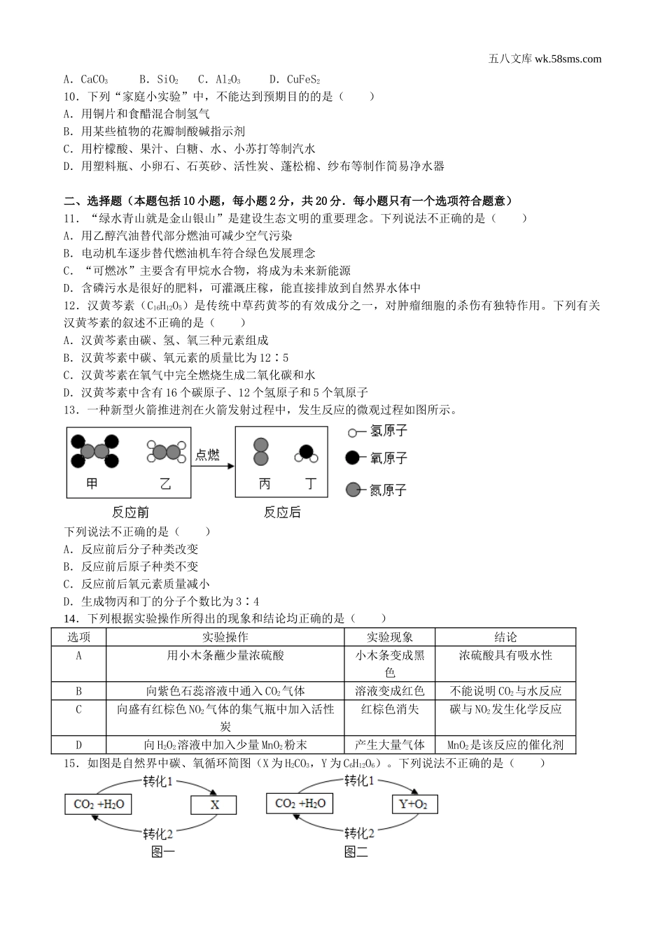 中考题_2018年中考题_2018年山东省潍坊市中考化学（word版，含解析）_第2页