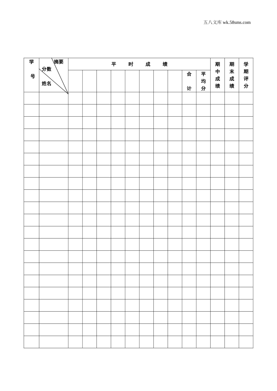 教师常用表格_成绩登记表_第3页