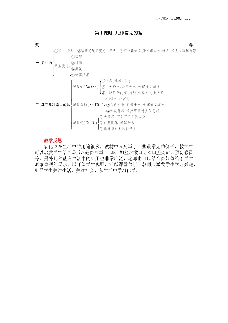 第1课时 几种常见的盐（教案）_第3页