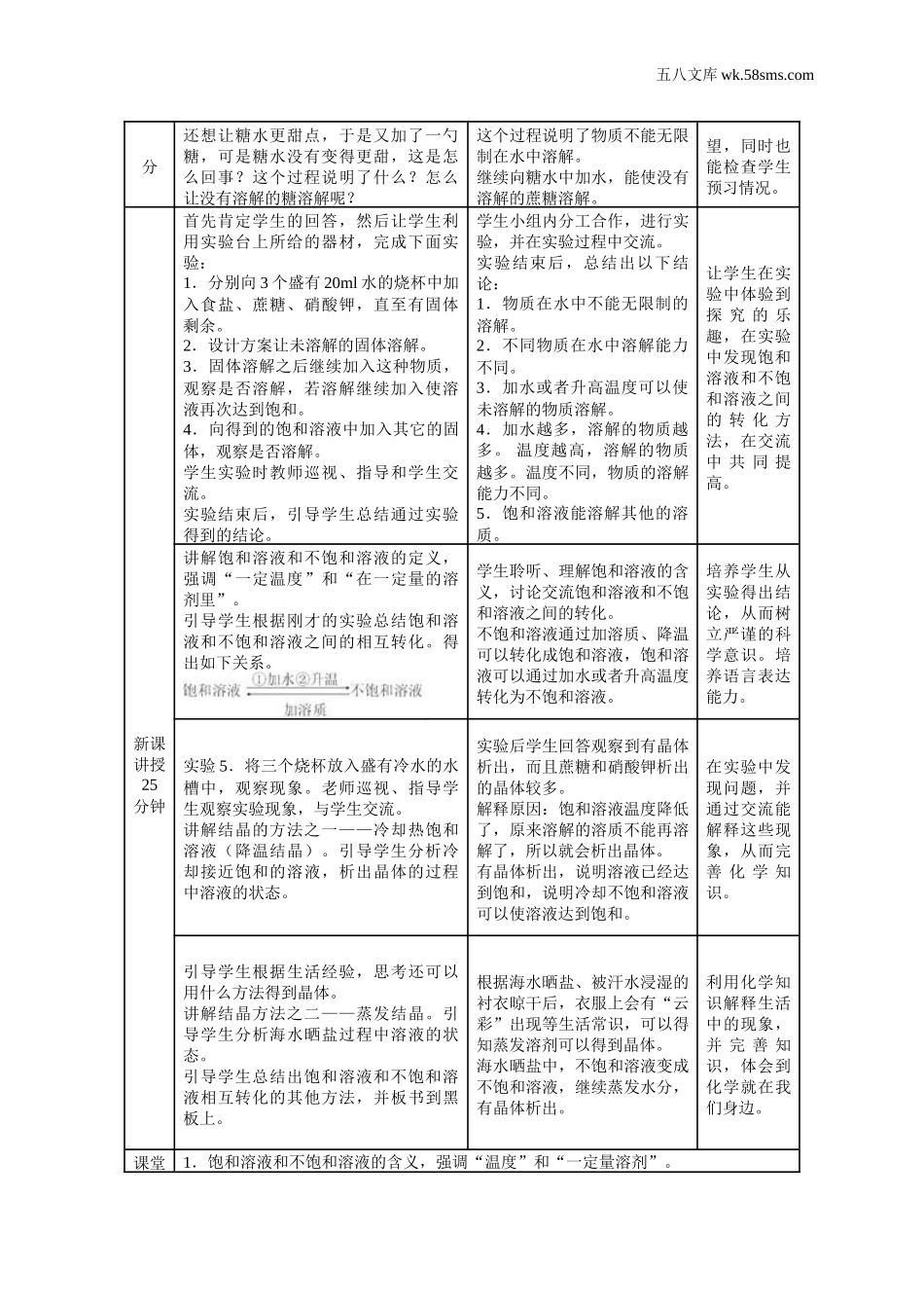 第1课时 饱和溶液与不饱和溶液（教学设计）_第2页