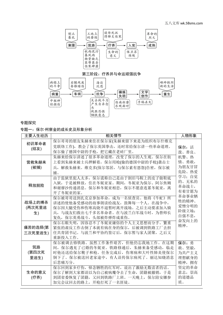 初中_中考_浙江语文精讲本_2.第二部分 阅读_1.专题一  名著阅读_一、教材36部名著梳理_(一)教材“名著导读”12部_8.《钢铁是怎样炼成的》.doc_第2页