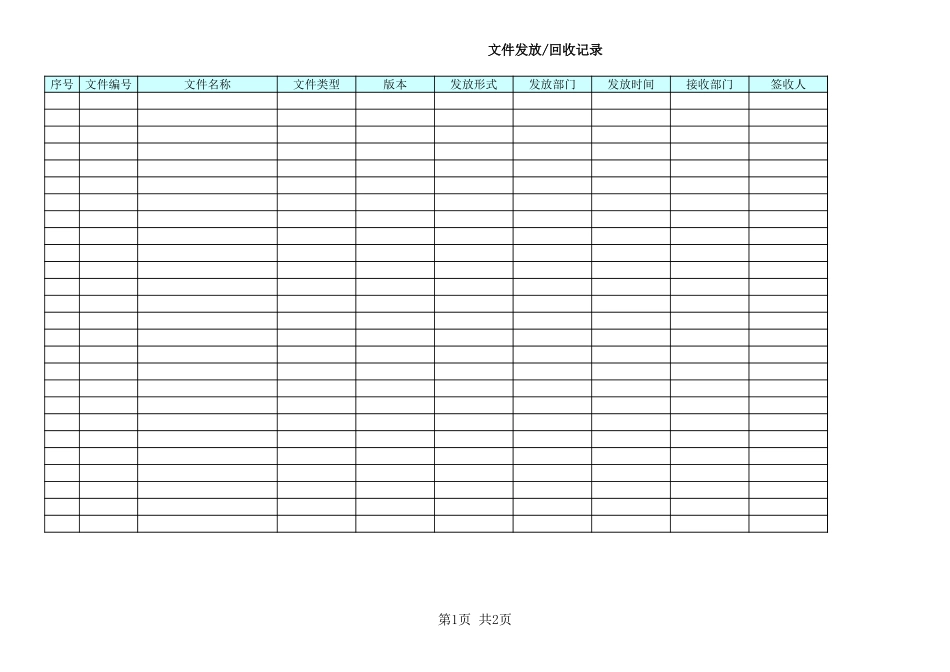 企业管理_信息安全管理（ISO27001标准制定）_ISO27001-2_一级文档_XX_1_COM_文件及记录管理规定_XX_4_文件及记录管理规定_附表1_第1页