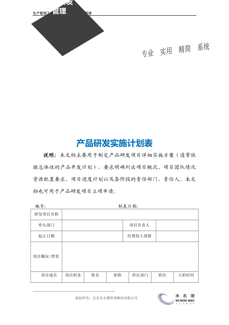 企业管理_生产管理_产品开发实施计划表.doc_第3页