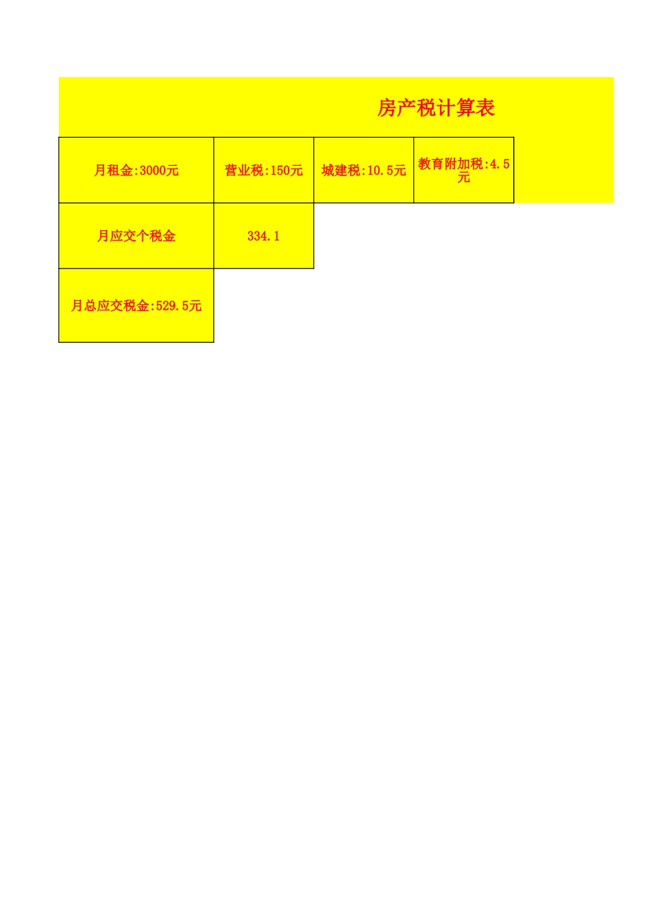 企业管理_财务管理制度_16-财务常用表格_2 财务表格2_房产税_第1页