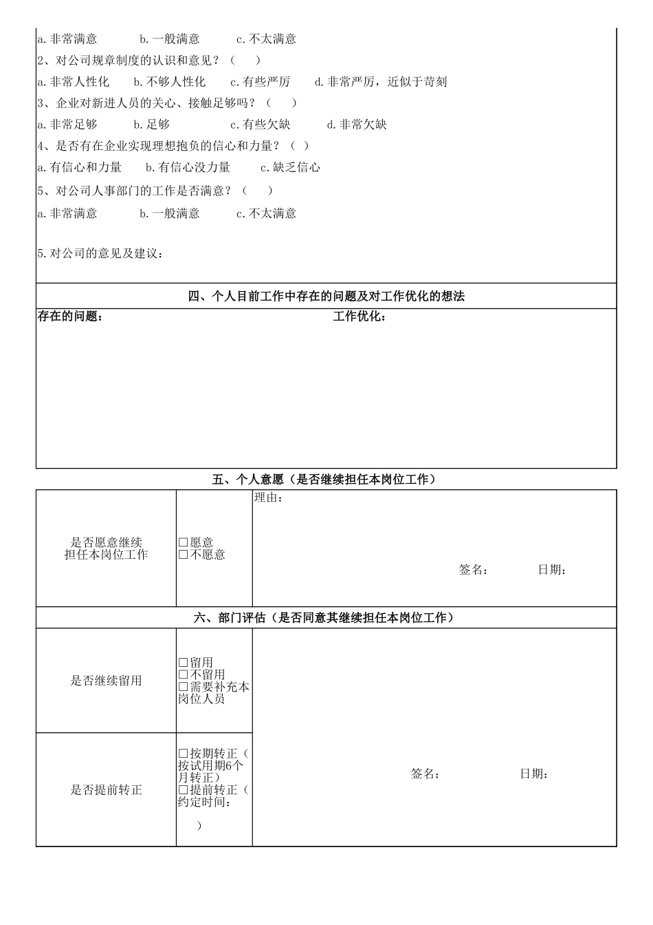 企业管理_人事管理制度_3-人事管理_2-员工转正_3-3员工转正-结果反馈_试用期员工工作情况反馈表_第2页