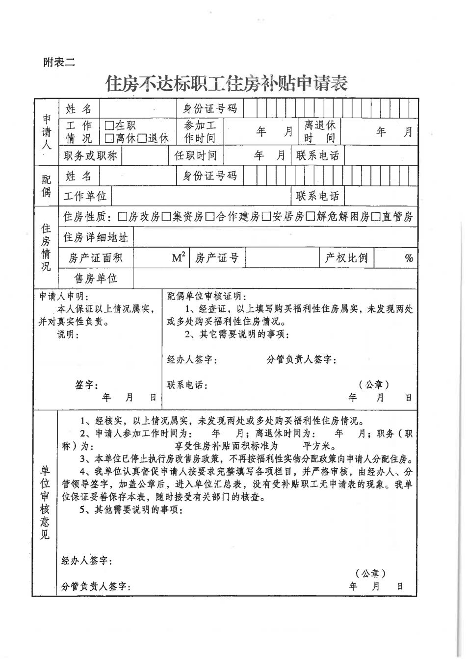 企业管理_人事管理制度_6-福利方案_21-住房补贴_无住房职工住房补贴申请表_第3页