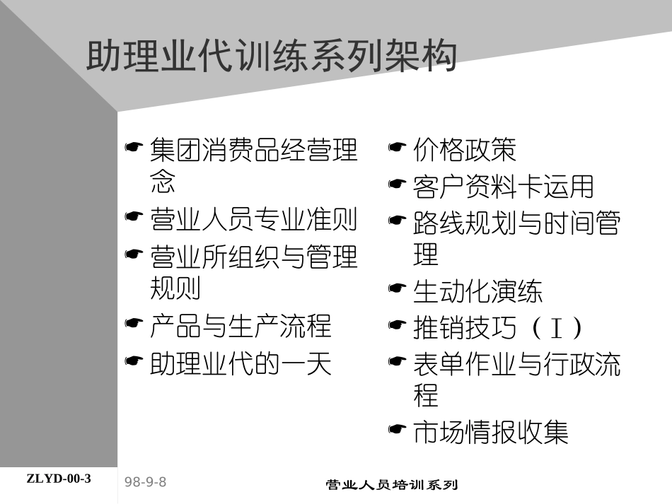 企业管理_人事管理制度_8-员工培训_4-培训案例_01助代-前言助理业代培训系列(ppt 5).PPT_第3页