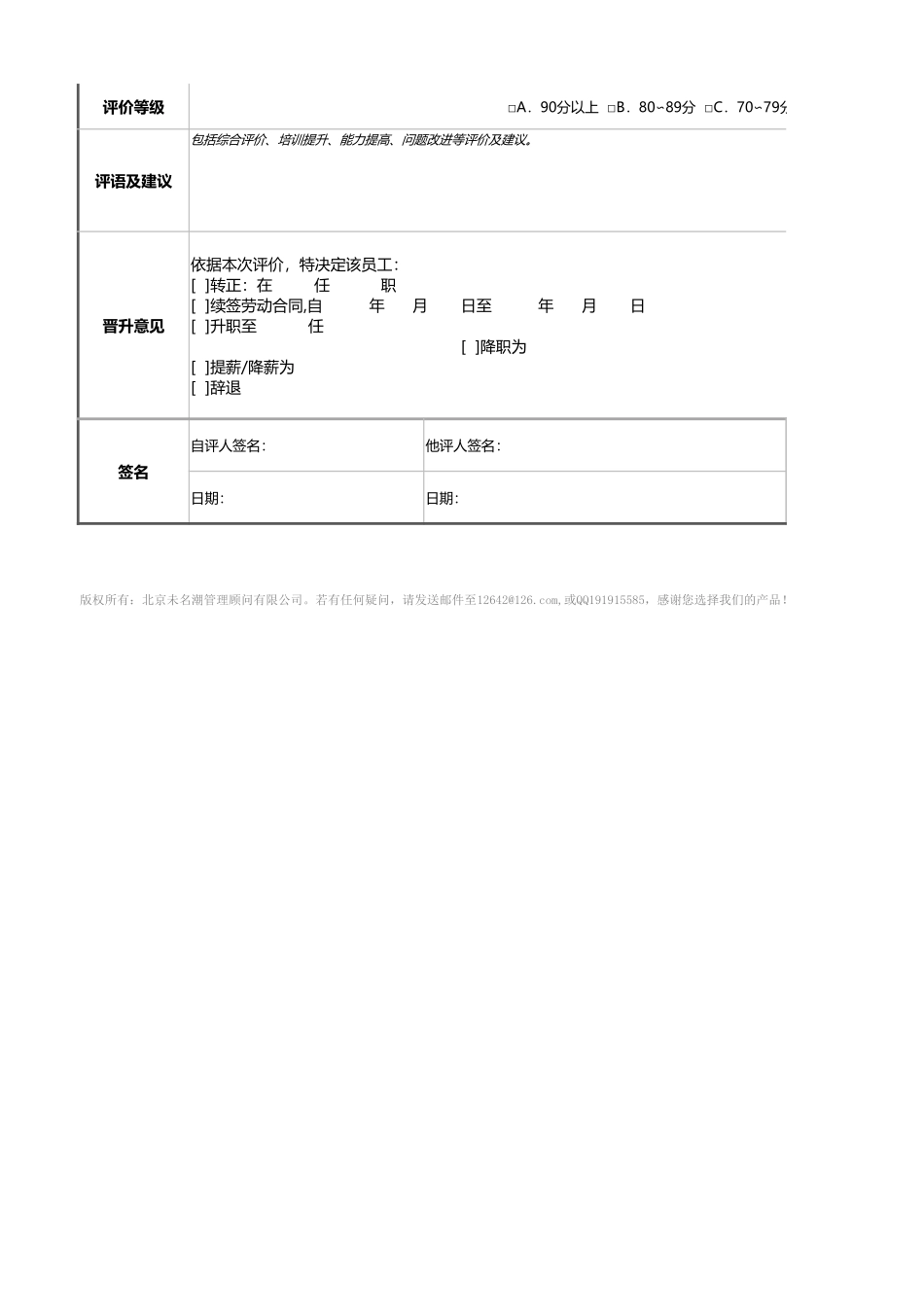 企业管理_绩效考核表_06-6-渠道拓展主管绩效考核表（含自动计算、等级评价）_第2页