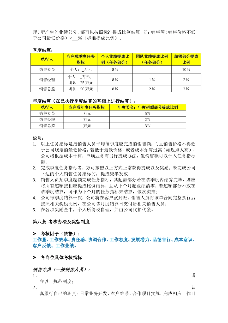 企业管理_销售管理制度_3-销售运营管理_营销管理制度_销售团队管理制度（含绩效考核管理）_第3页