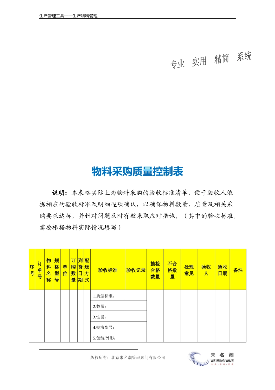 企业管理_生产_物料采购质量控制表.doc_第3页