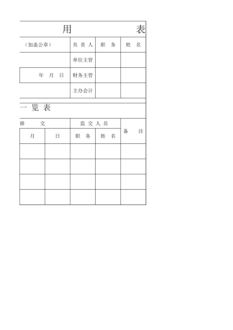 企业管理_财务管理制度_16-财务常用表格_15 会计账务处理_账簿启用表_第2页