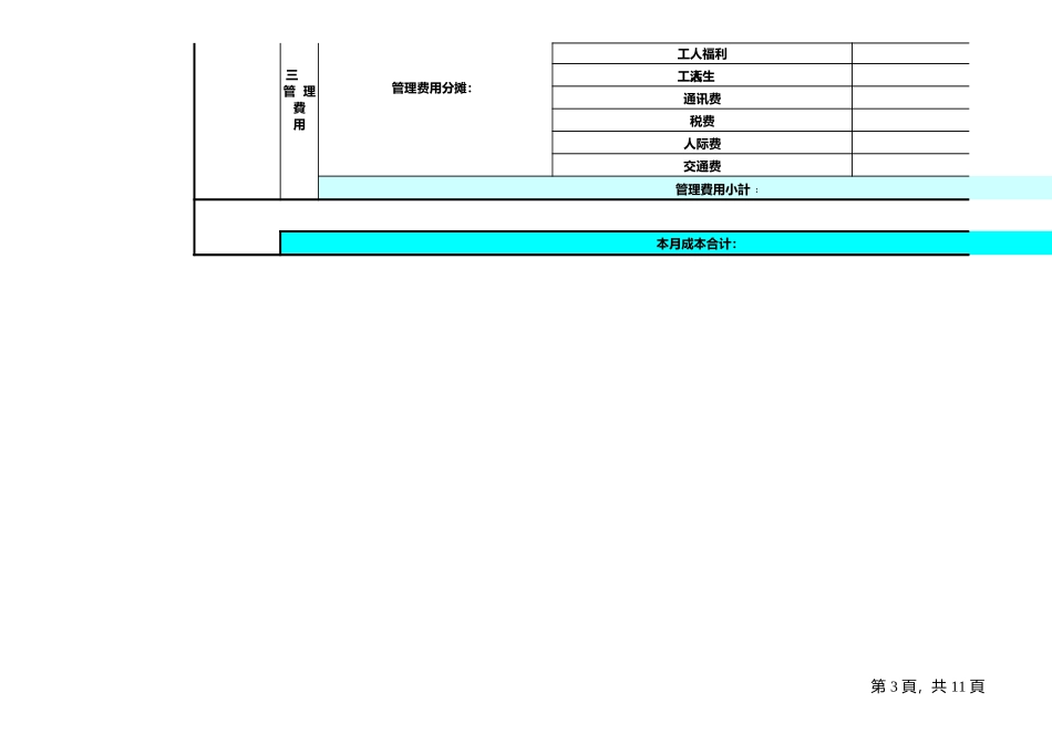 企业管理_财务管理制度_03-财务管理制度_16-财务常用表格_2 财务表格2_成本核算格式_第3页
