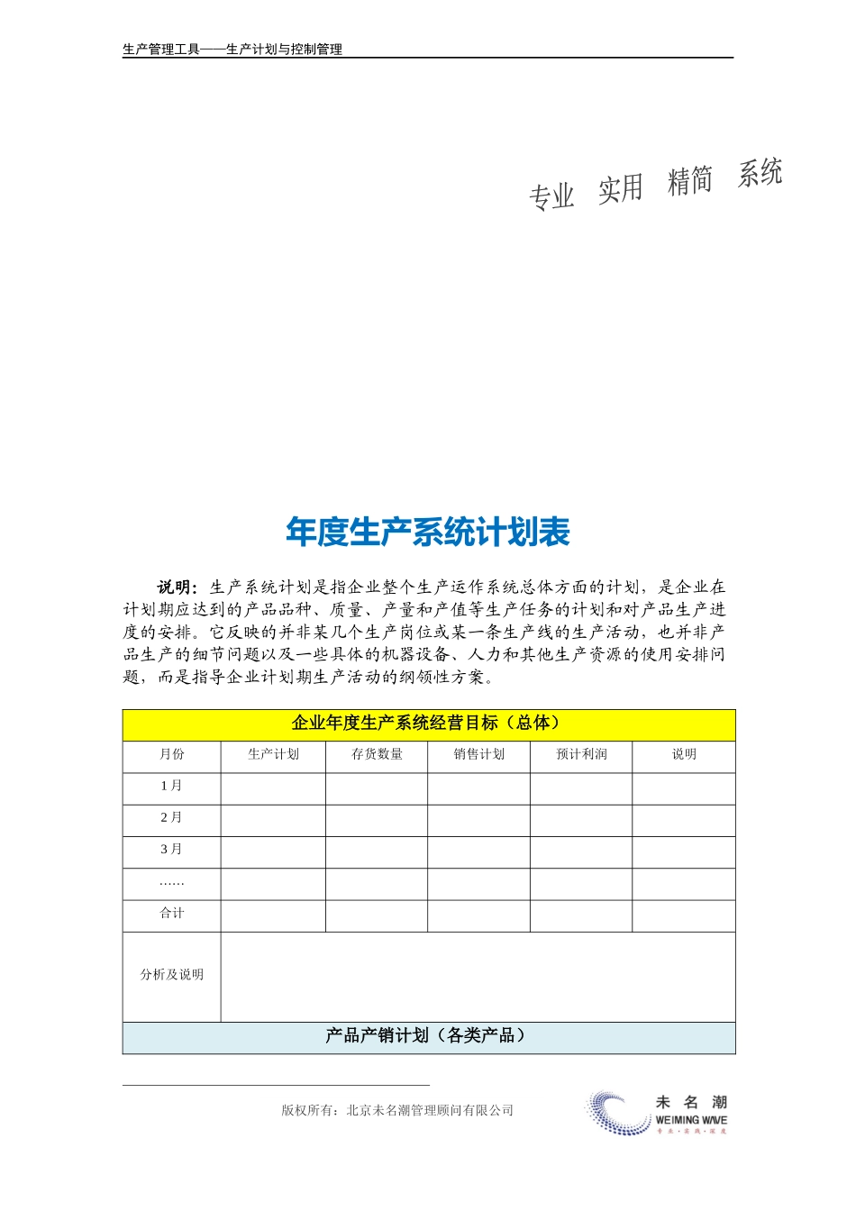 企业管理_生产管理_年度生产系统计划表.doc_第3页