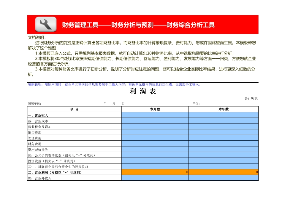 企业管理_财务管理_财务比率分析模板(含30种财务比率)_第3页