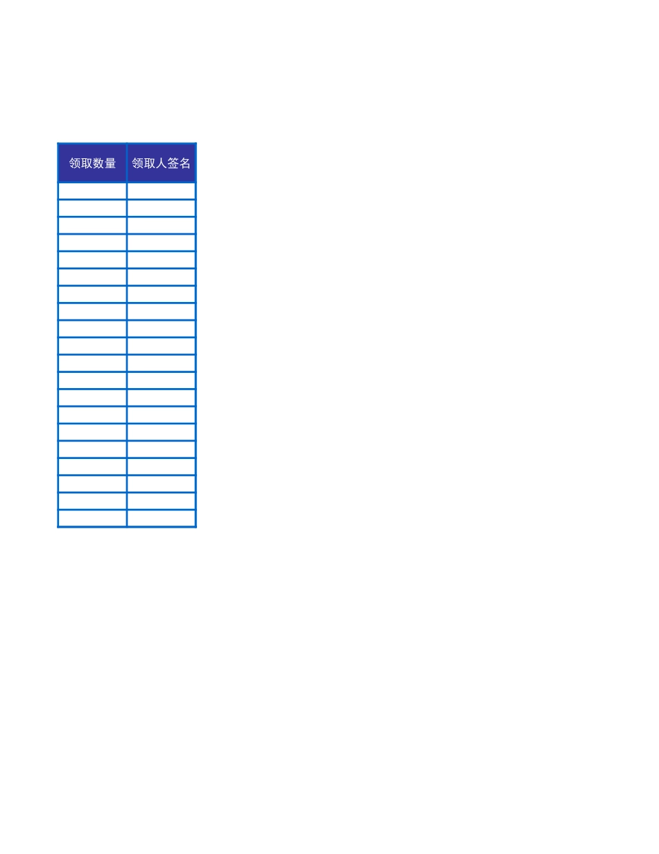 企业管理_企业管理制度_09-【常用表格】-公司管理常用表格_公司物资领取表_第2页