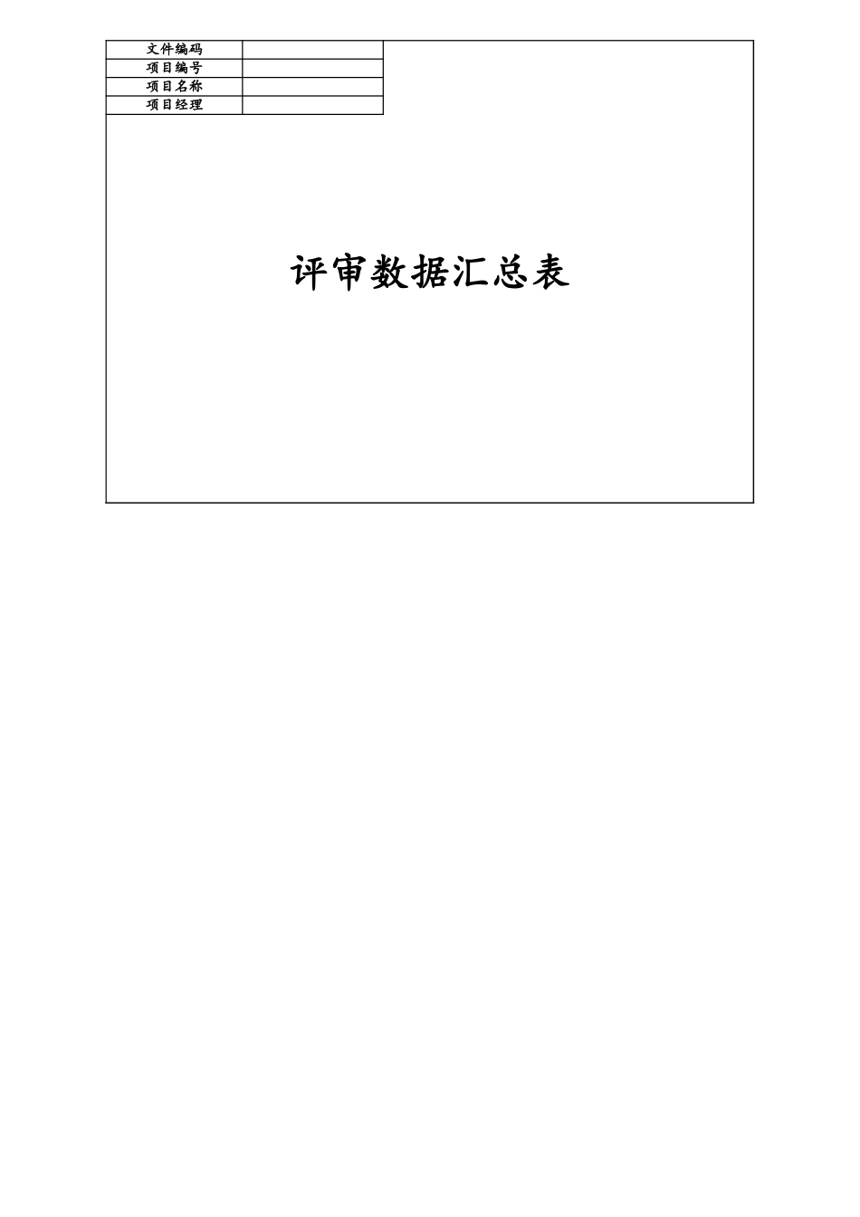 企业管理_研发管理制度_4-研发项目管理制度_09-项目编号+项目名称评审数据汇总表_第1页