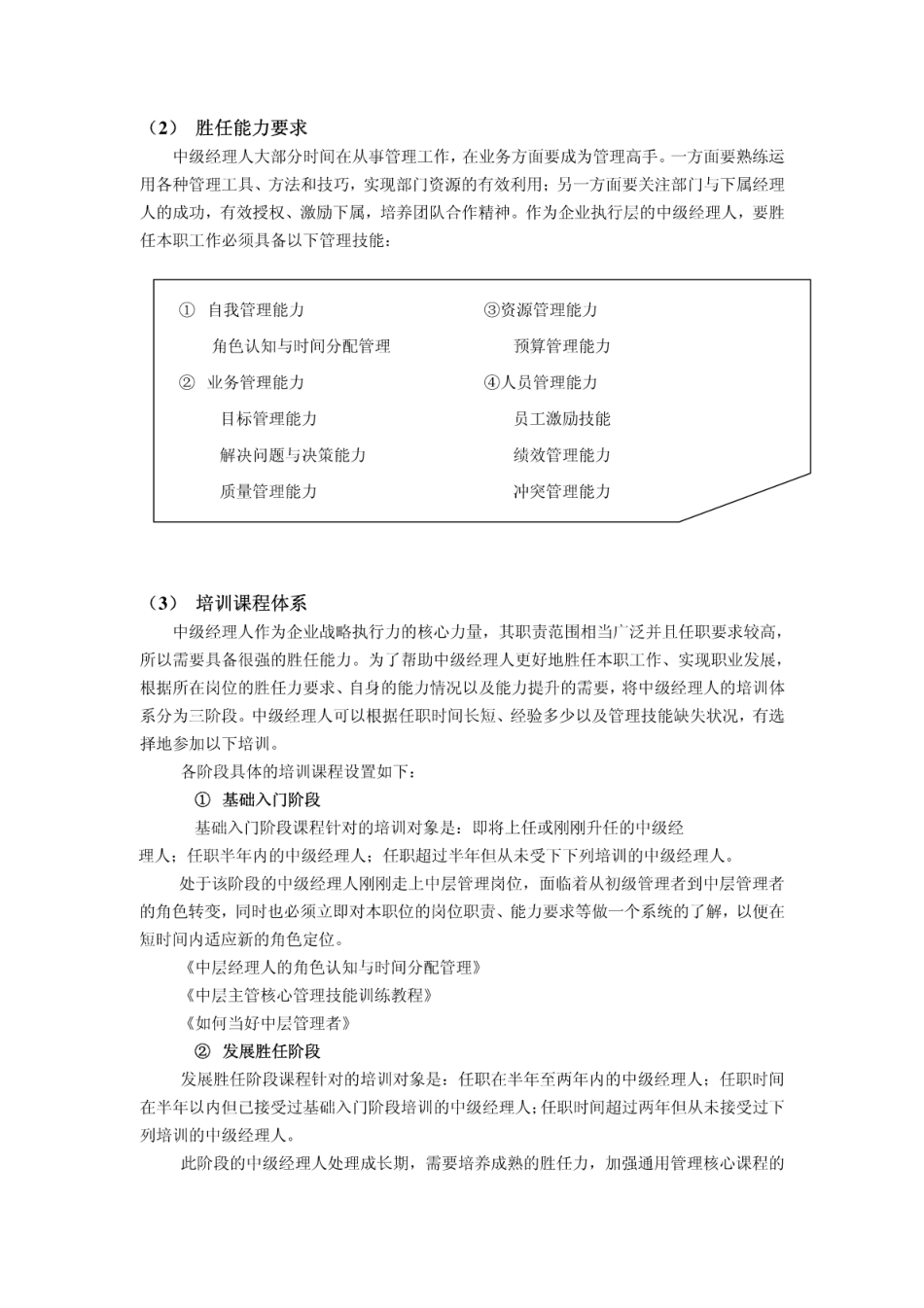 企业管理_人事管理制度_13-胜任力与任职资格_10-胜任力素质培训_中层经理人岗位胜任力培训方案9_第2页