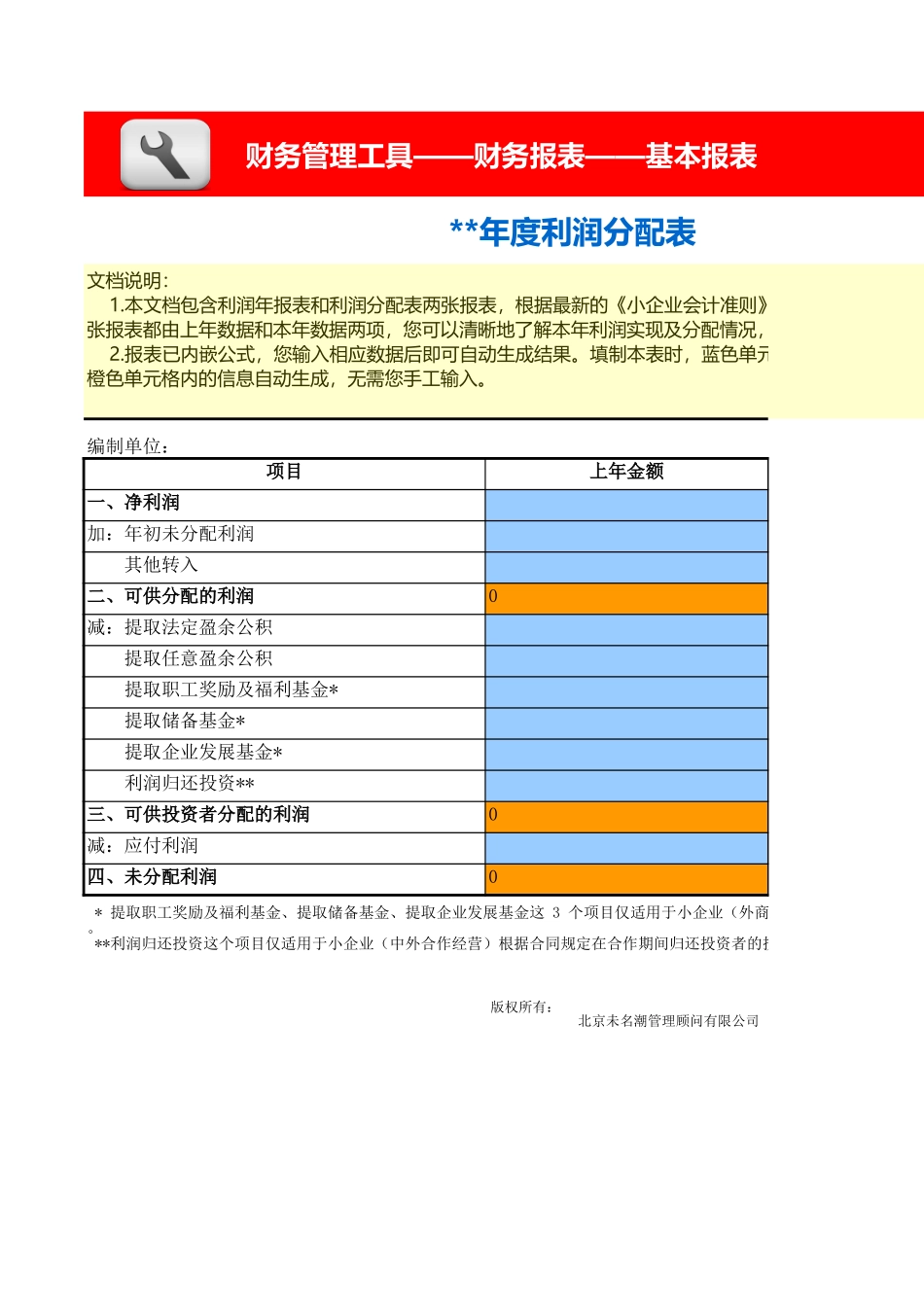 企业管理_财务_利润及利润分配表-年报_第3页