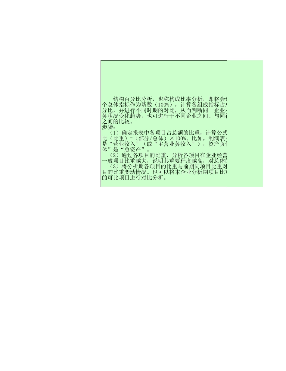 企业管理_财务_现金流量表构成分析模板_第1页