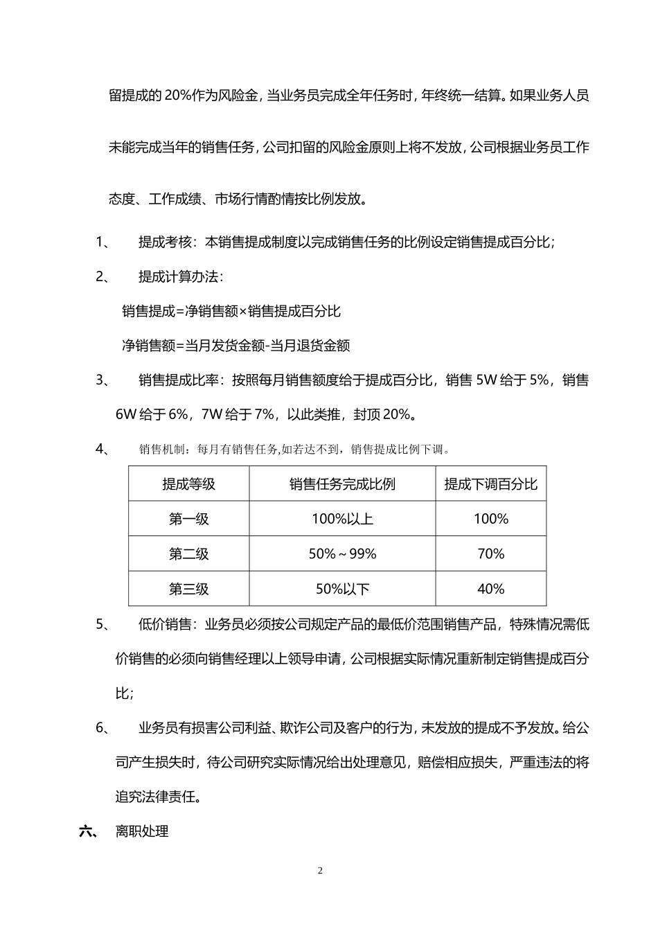 企业管理_销售管理制度_8-行业案例参考_1销售提成制度与方案-147份_销售提成管理制度_第2页