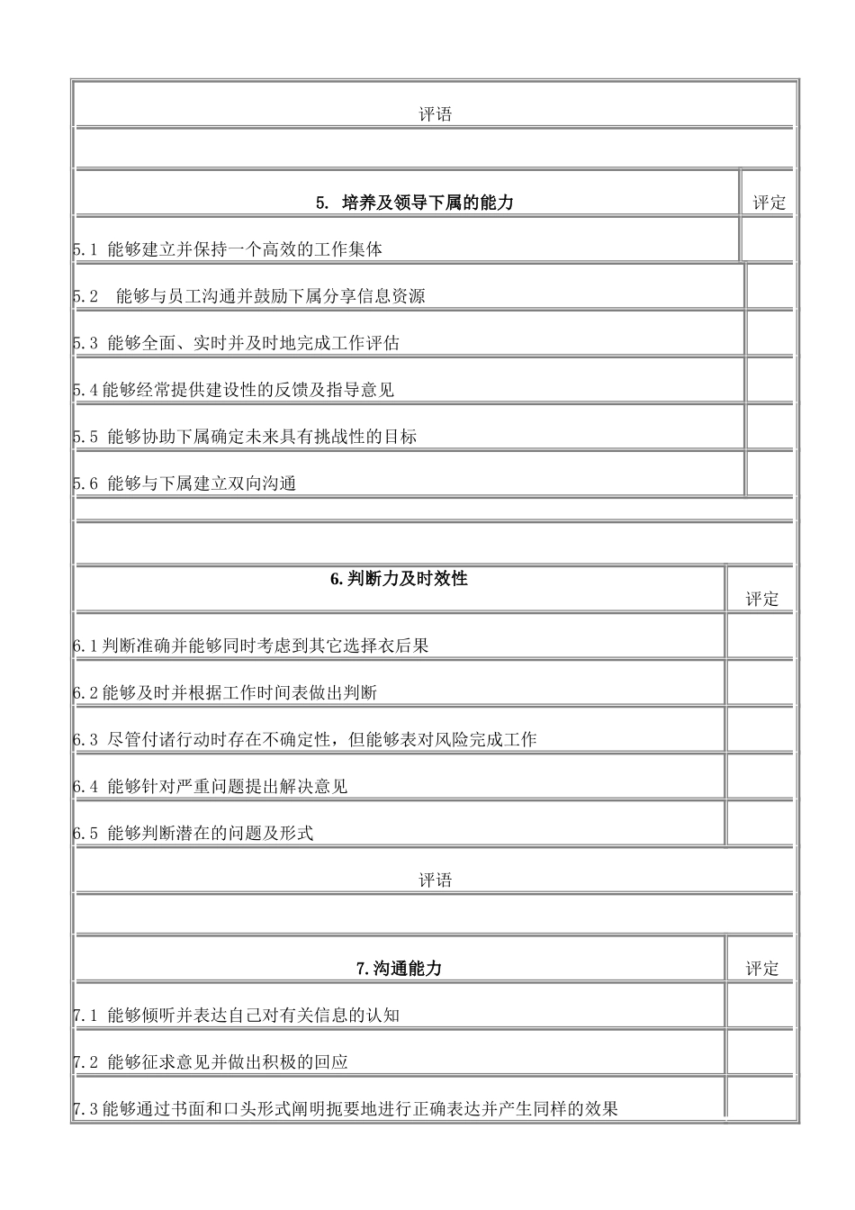企业管理_企业管理制度_03-【行业案例】-公司管理制度行业案例大全_管理表格_办公制度及条例_综合能力考核表_第3页