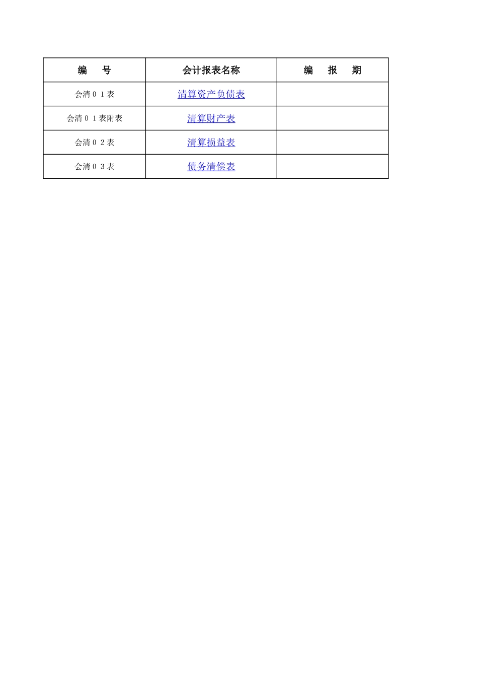 企业管理_财务管理制度_03-财务管理制度_16-财务常用表格_2 财务表格2_清算报表_第1页