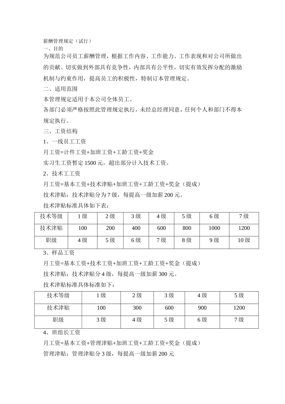 企业管理_人事管理制度_2-薪酬激励制度_0-薪酬管理制度_33-【行业分类】-生产_薪酬管理规定_第1页