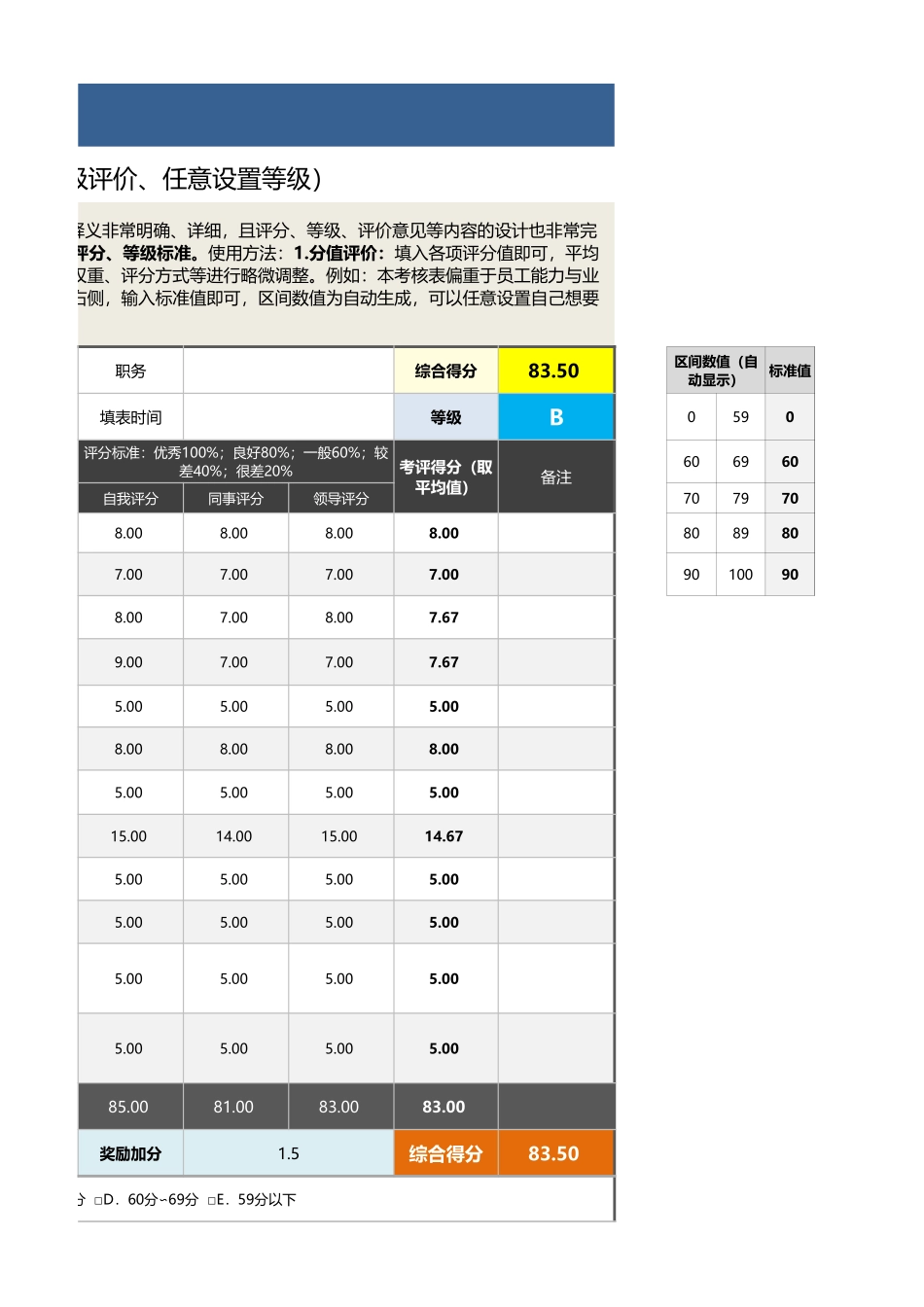 企业管理_绩效考核表_12-8-司机绩效考核表（含自动计算、等级评价及任意设置等级）_第3页