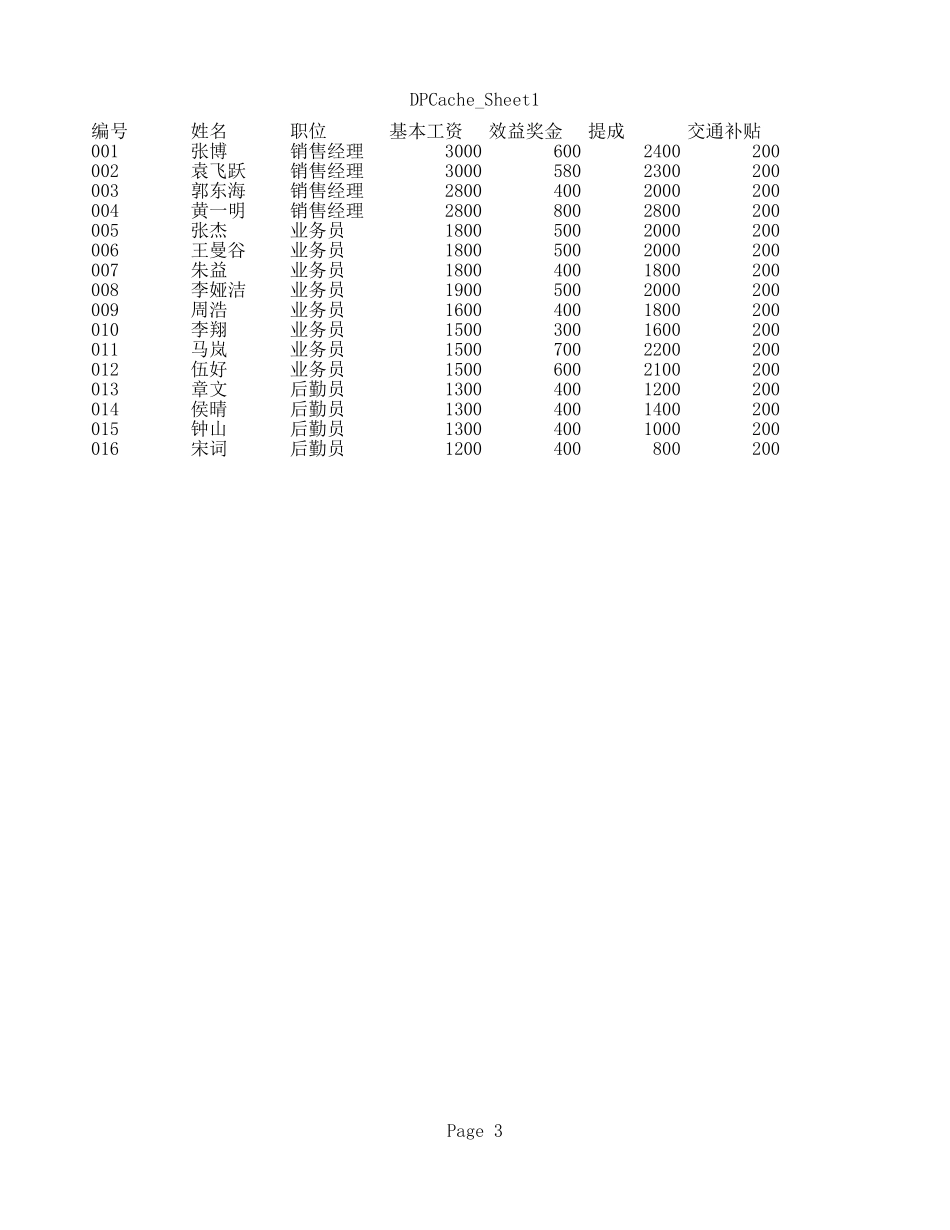 企业管理_行政管理制度_22-行政常用办公表格-188套_工资透视表_第3页