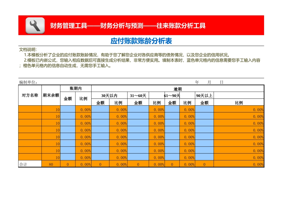 企业管理_财务_应付账款账龄分析模板_第2页