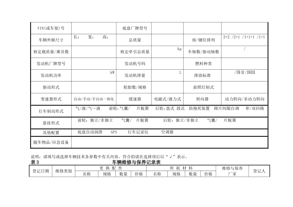 企业管理_行政管理制度_23-行政管理制度汇编_05车辆管理制度_4车辆管理档案_车辆管理档案(一车一档)_第3页