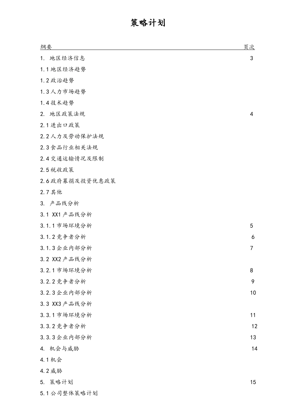 企业管理_财务管理制度_6-全面预算管理全套资料_26-策略计划_第1页