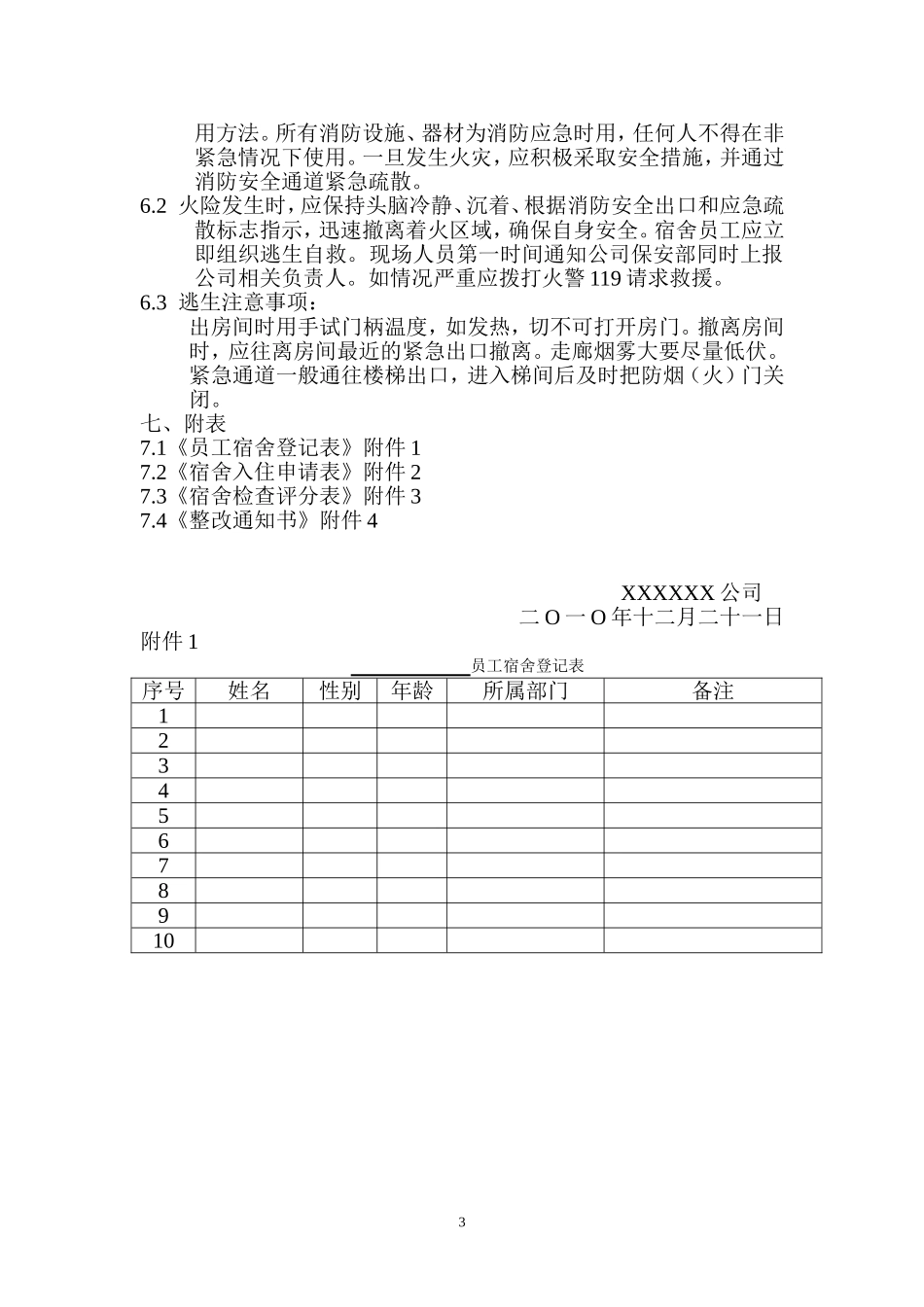 企业管理_企业管理制度_03-【行业案例】-公司管理制度行业案例大全的副本_宿舍食堂管理制度_员工宿舍管理制度(参考版)._第3页