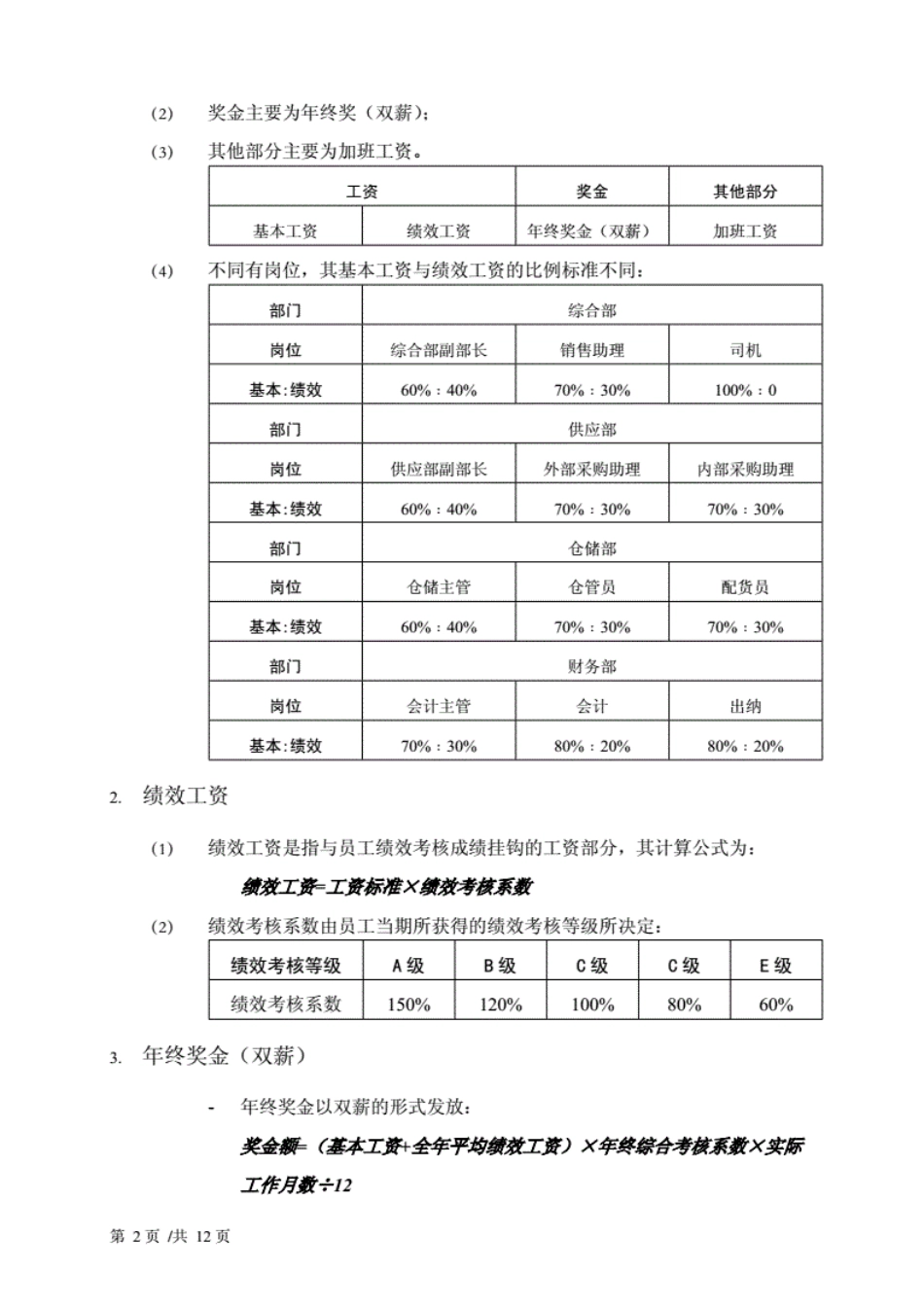 企业管理_人事管理制度_2-薪酬激励制度_0-薪酬管理制度_37-【行业分类】-外贸薪酬_某外贸公司薪酬福利管理制度_第2页