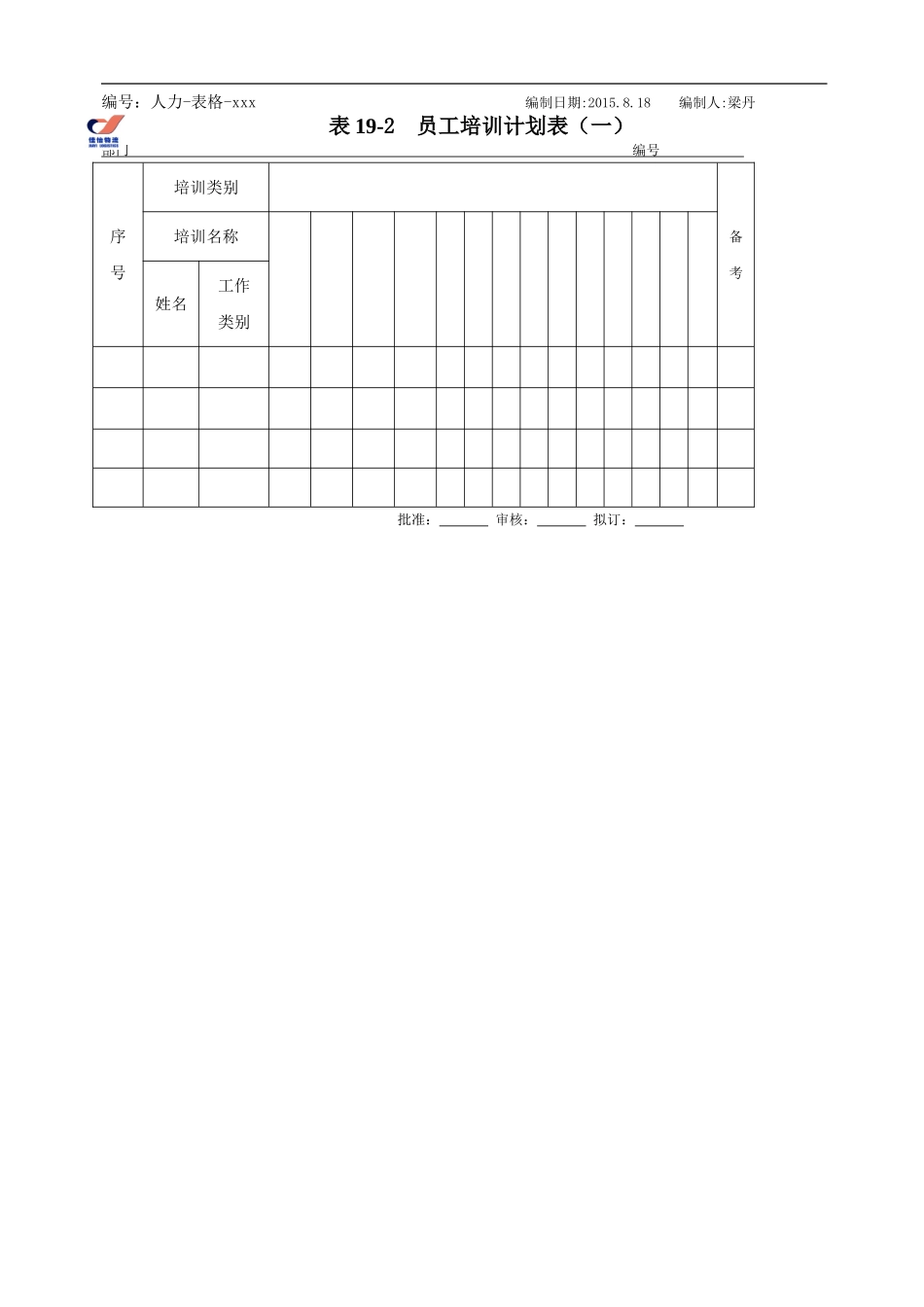 企业管理_人事管理制度_8-员工培训_2-培训需求_培训需求申请表_第1页