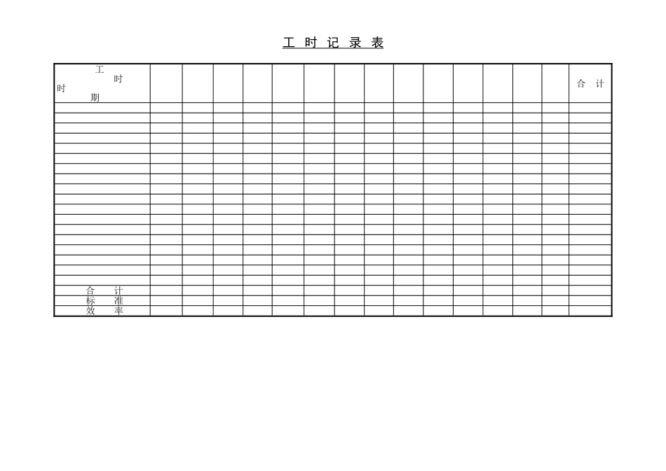 企业管理_企业管理制度_03-【行业案例】-公司管理制度行业案例大全的副本_管理表格_企业管理表格大全_《企业管理表格大全－生产管理篇》_生产管理_工时记录表_第1页