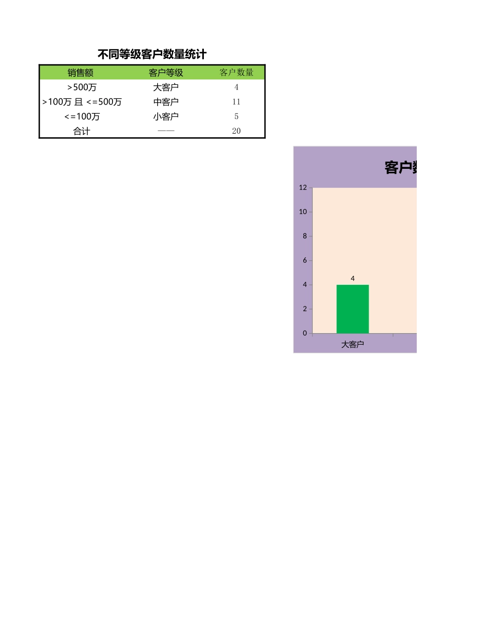 企业管理_销售管理制度_9-销售相关表格_不同等级客户数量统计_第3页