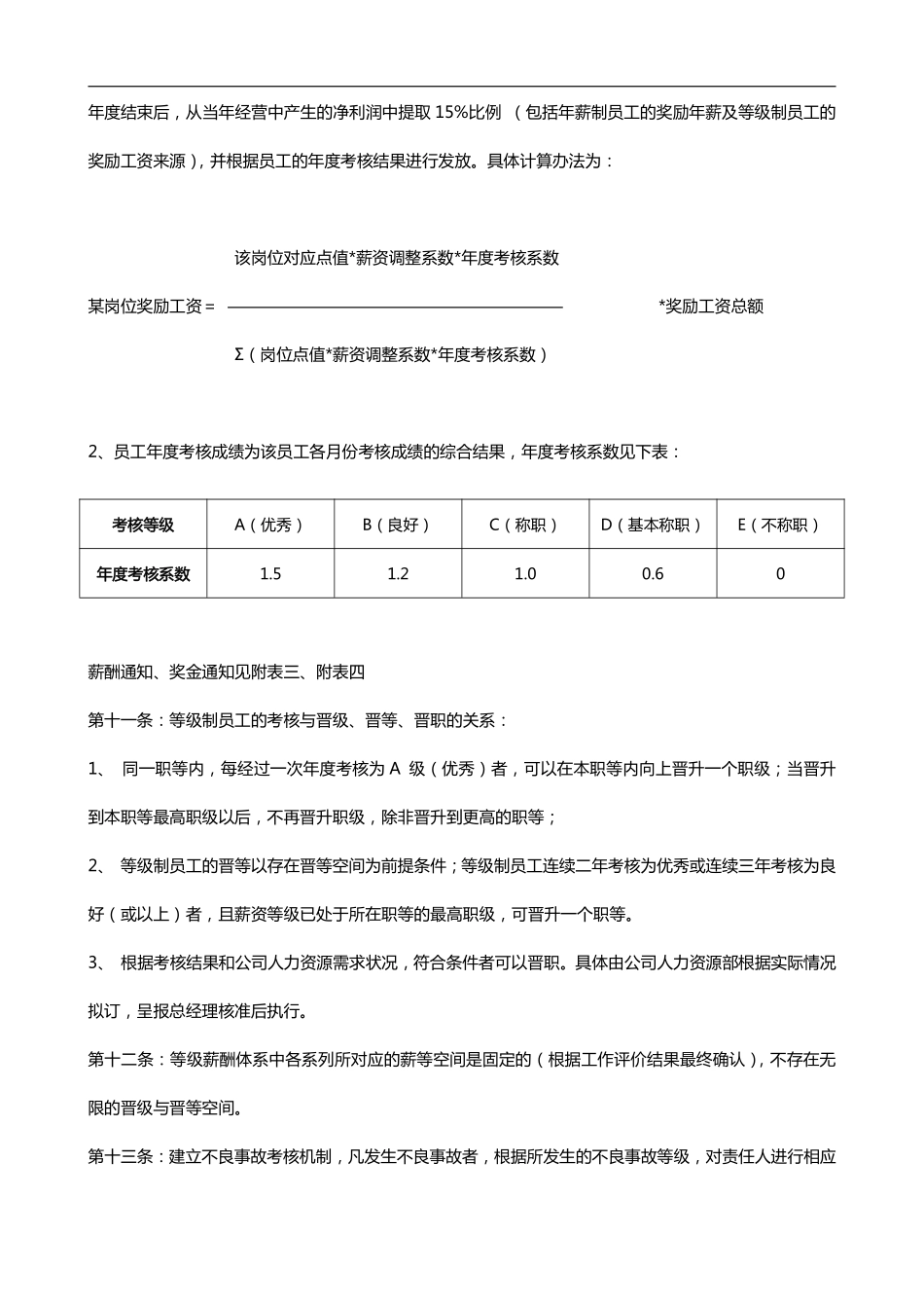 企业管理_人事管理制度_16-人力资源计划_03-制度建设规划_2、薪酬管理制度_【完整版】等级薪酬管理制度（配套表格）_第3页