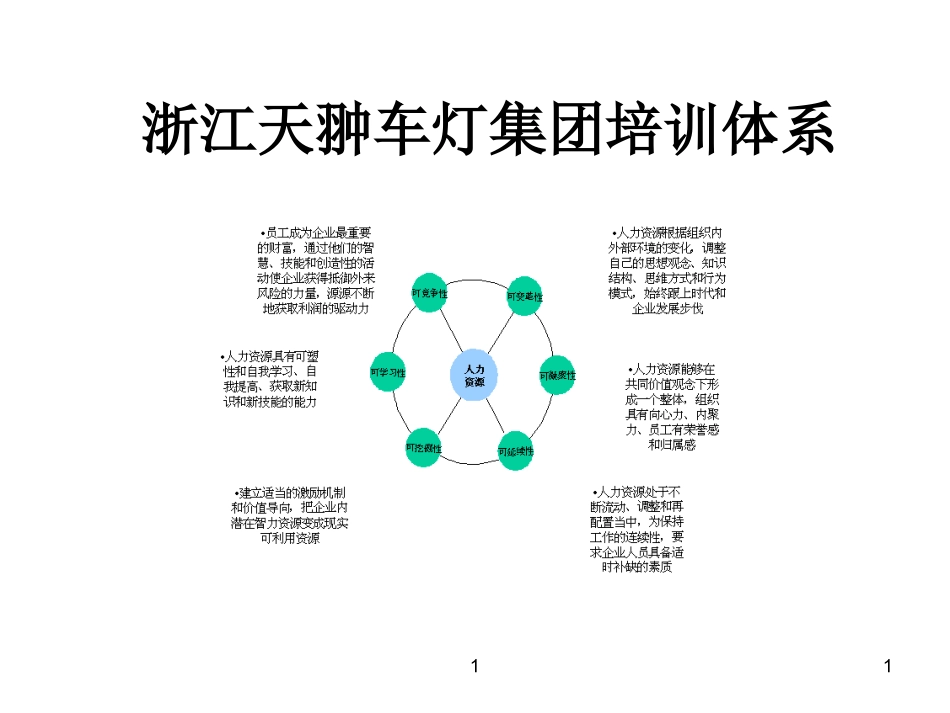 企业管理_人事管理制度_8-员工培训_1-培训体系建立_浙江天翀车灯集团培训体系_第1页