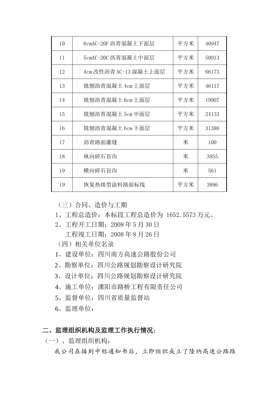 隆纳高速公路路面整治工程CZ项目监理工作总结_第3页