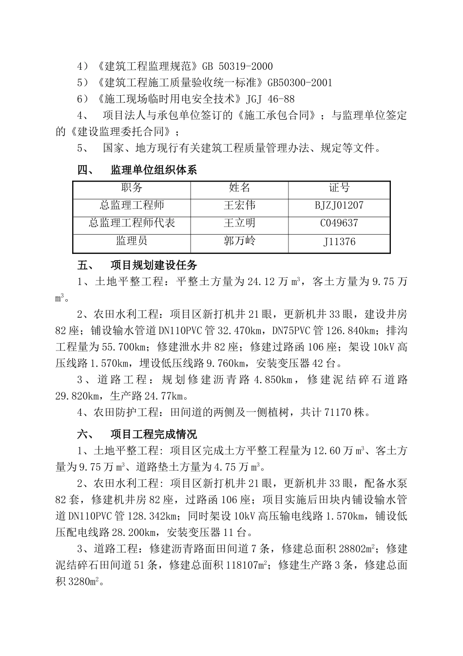 基本农田整理项目监理工作总结报告_第3页