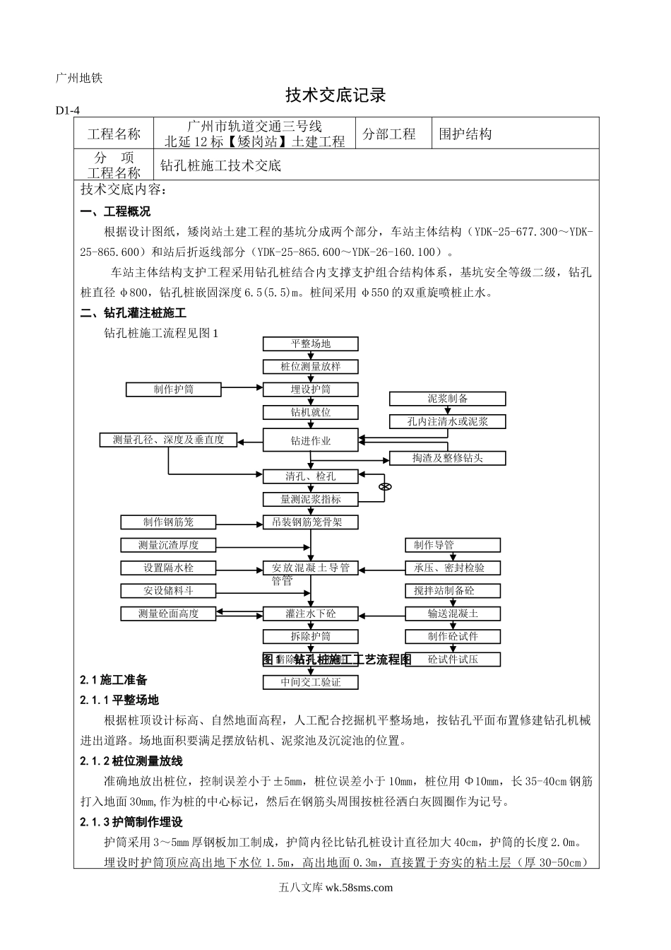 钻孔桩施工技术交底_第1页