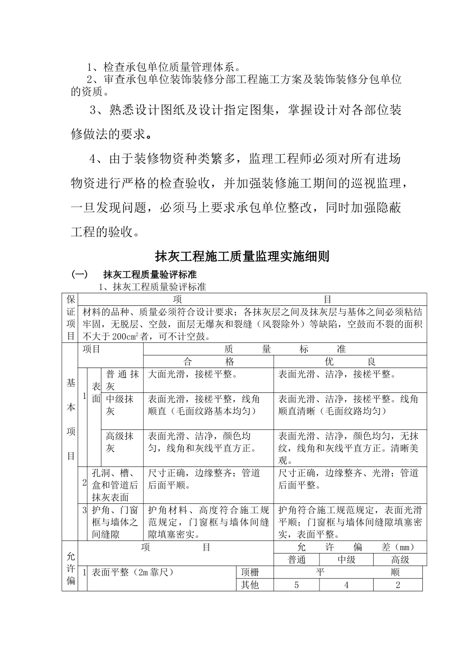 喷漆、热加工及下料厂房工程装饰装修分项工程监理实施细则_第3页