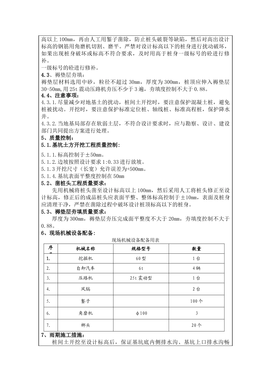 桩间土开挖技术交底_第2页