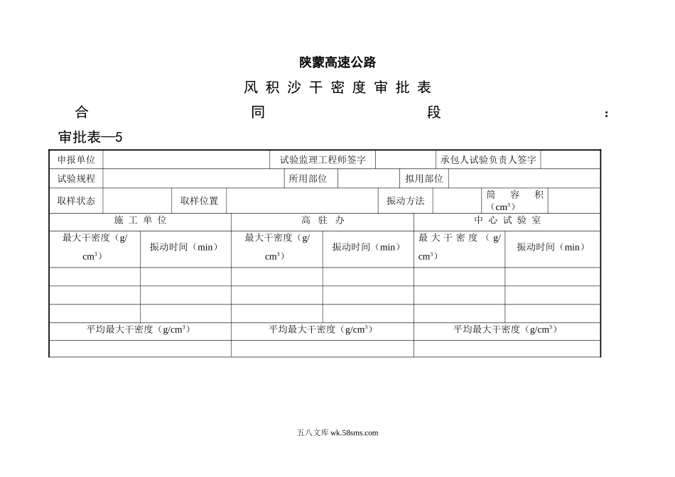 风积沙干密度审批表_第1页