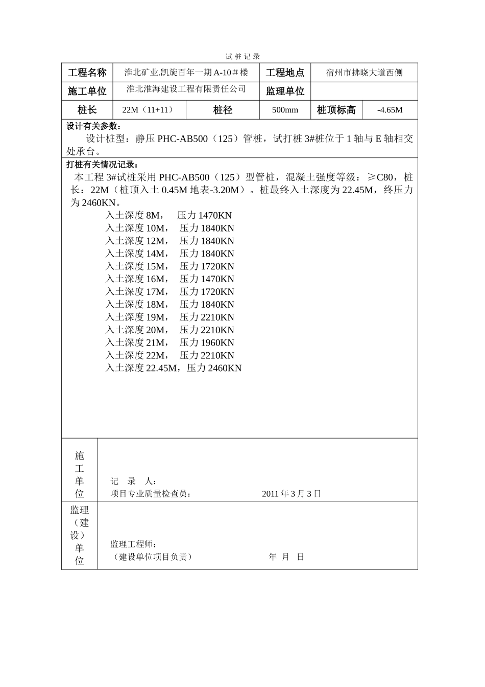 某工程试桩记录_第2页