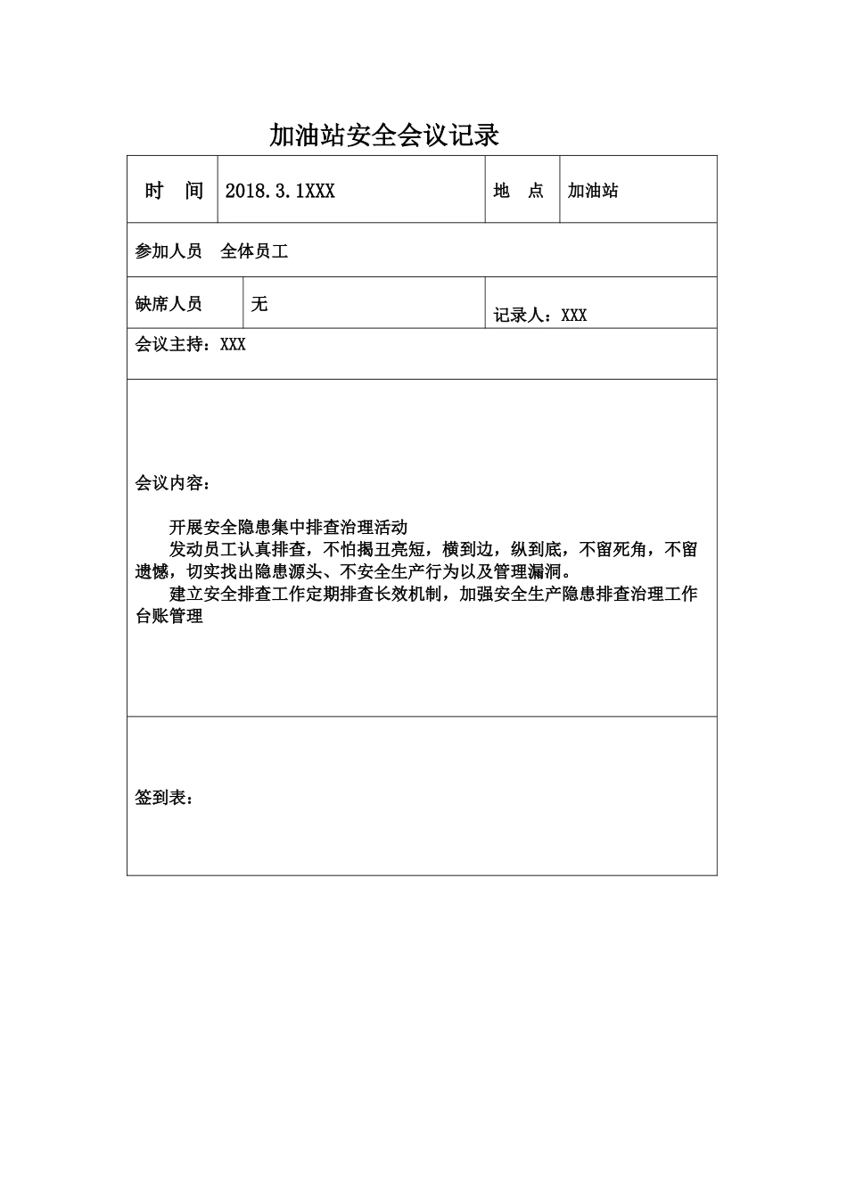 加油站安全会议记录汇编_第3页