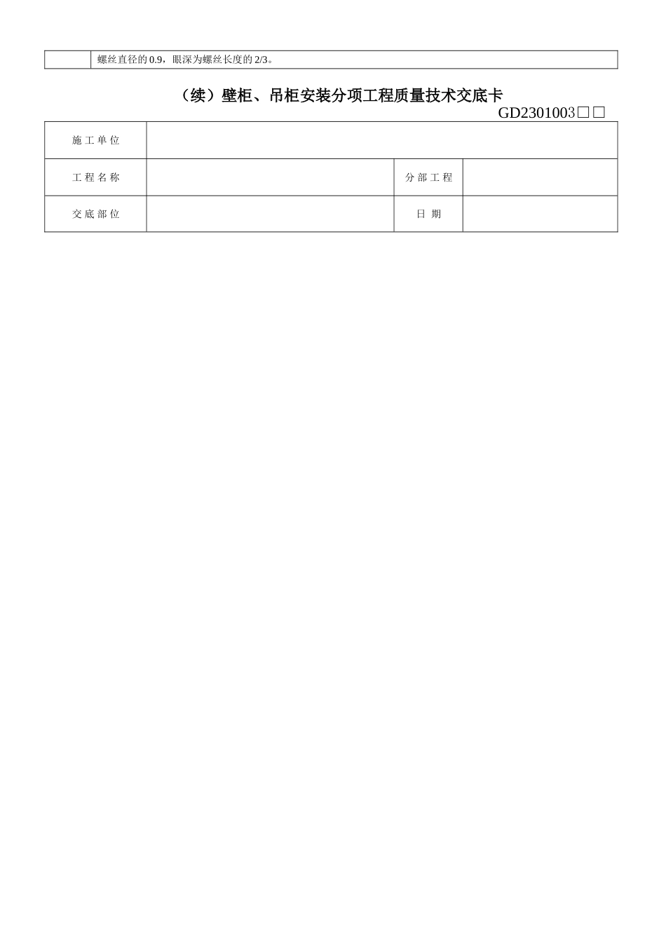 壁柜、吊柜安装分项工程质量技术交底卡_第2页